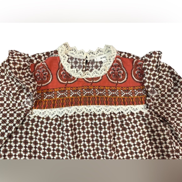 MINE Geometric Peasant Blouse Size Small - Picture 8 of 11